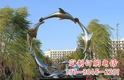 保定不锈钢海豚雕塑美的化身