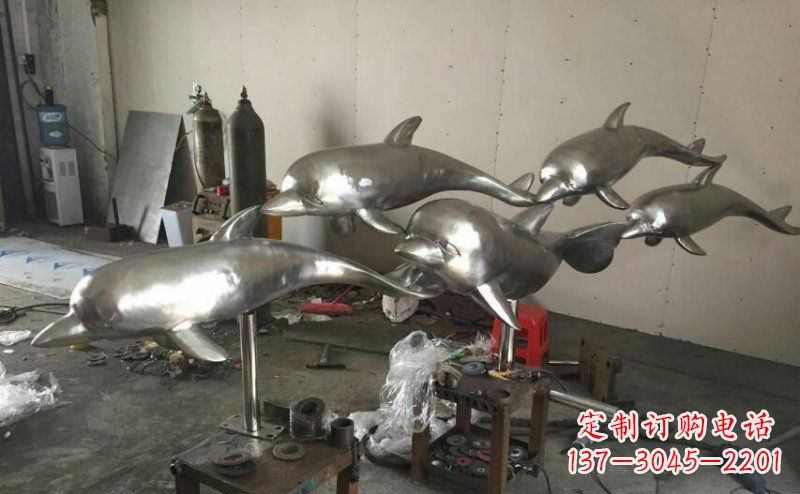 保定不锈钢海豚雕塑
