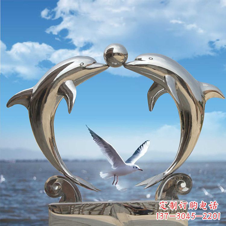 保定不锈钢海豚雕塑