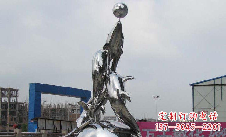 保定不锈钢海豚雕塑海洋之美的象征