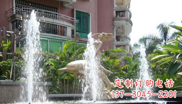 保定不锈钢海豚喷泉雕塑精美的海洋艺术