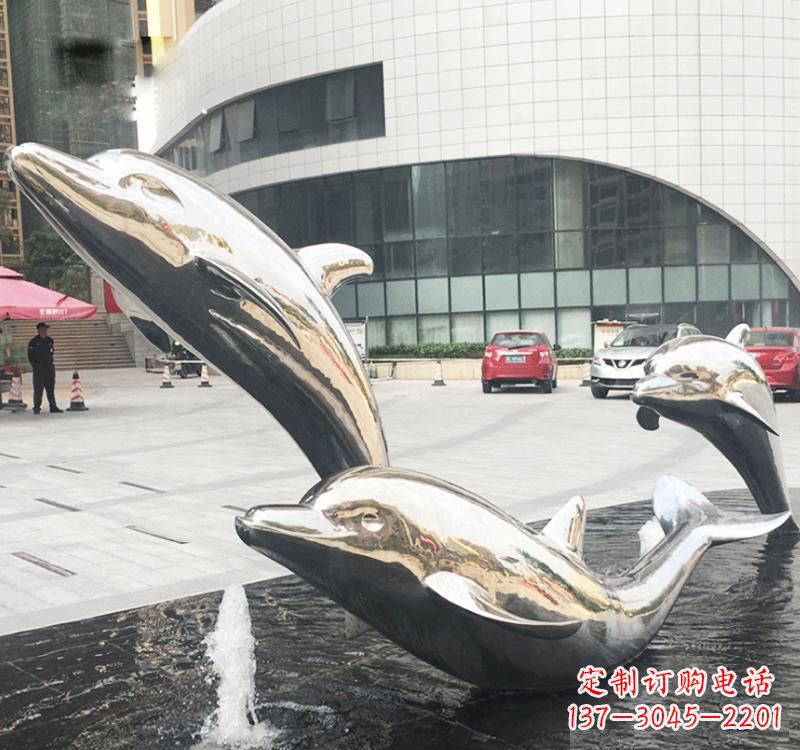 保定不锈钢海豚造型雕塑