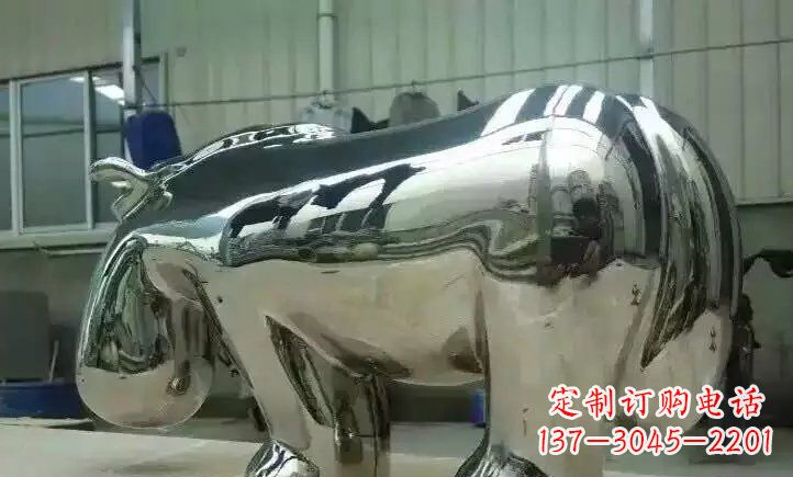 保定不锈钢河马雕塑 (2)
