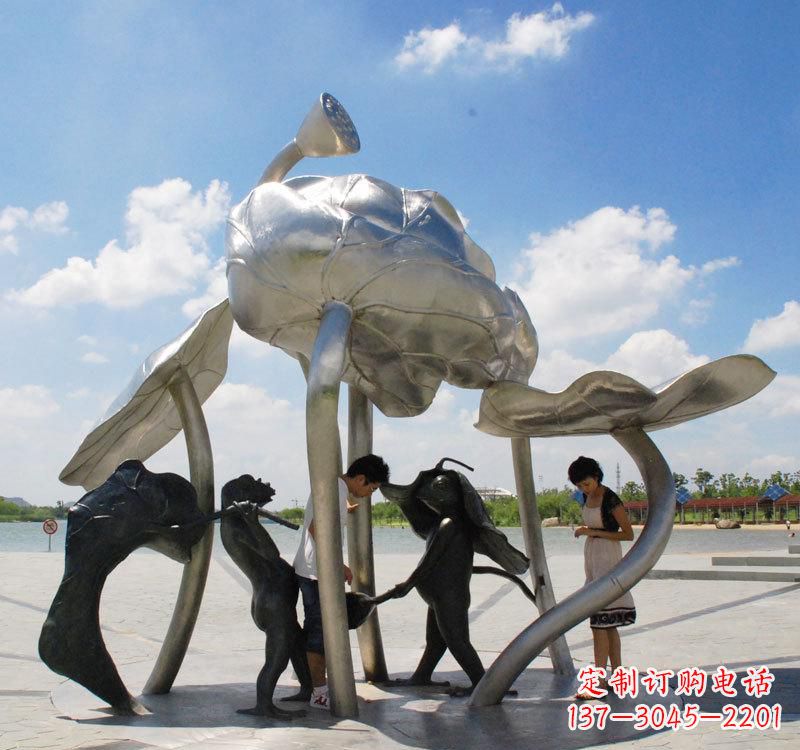 保定不锈钢荷花广场雕塑