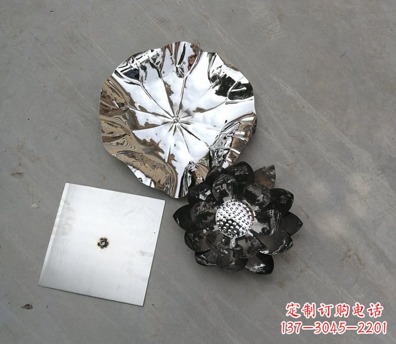 保定不锈钢荷花荷叶公园雕塑