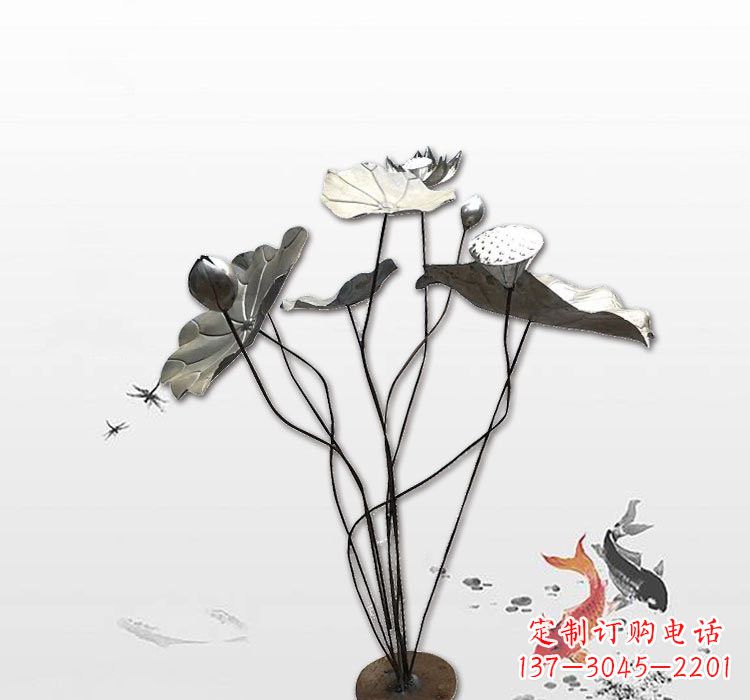 保定不锈钢荷花荷叶雕塑