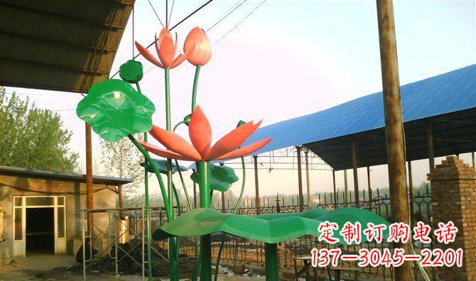 保定不锈钢荷花荷叶景观雕塑