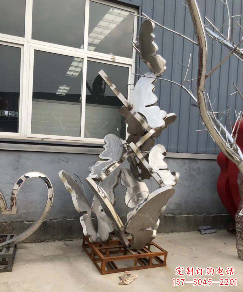 保定蝴蝶之舞不锈钢雕塑精美绝伦