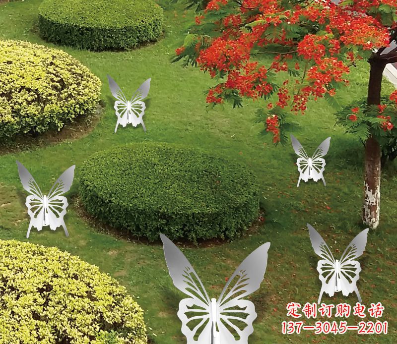 保定灵动飞舞不锈钢蝴蝶雕塑
