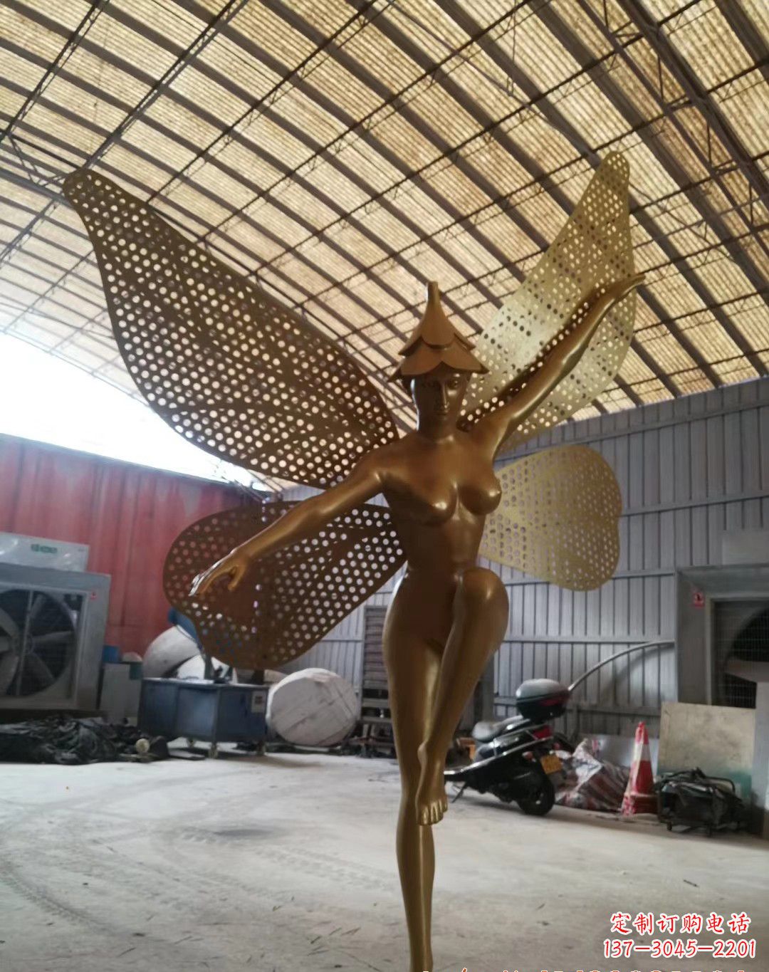 保定不锈钢蝴蝶仙子雕塑精美的美丽之作