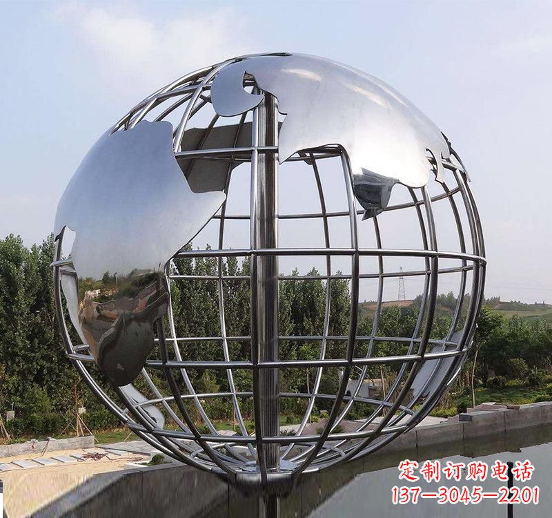 保定不锈钢户外地球仪雕塑一件既美观又能提醒人们环保的艺术品