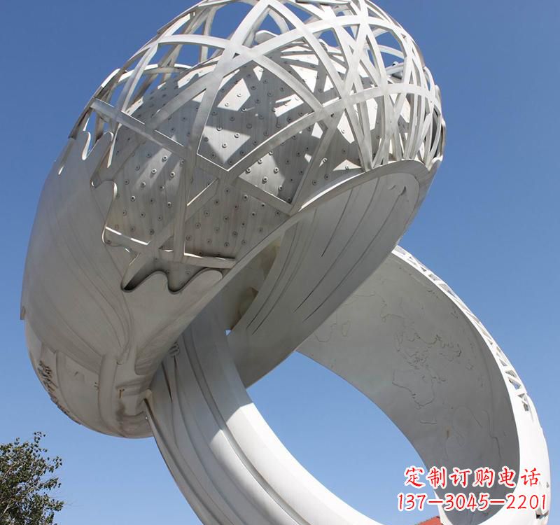 保定不锈钢户外婚庆戒指雕塑