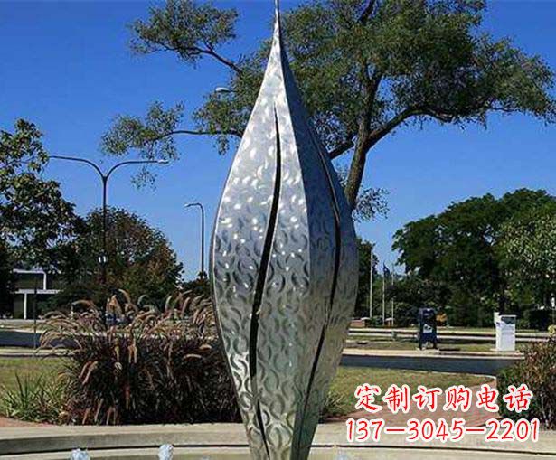 保定不锈钢花骨朵喷泉雕塑