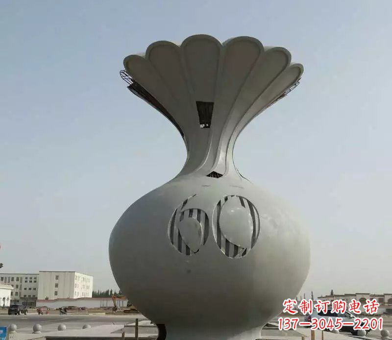 保定精美不锈钢花篮雕塑