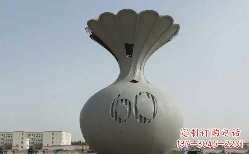 保定不锈钢花篮雕塑 (2)