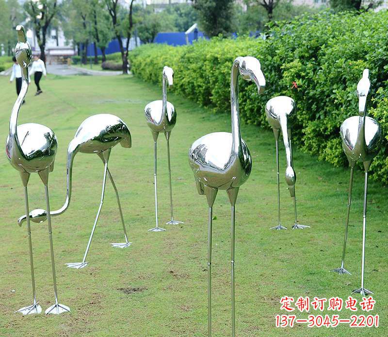 保定不锈钢火烈鸟雕塑美丽的艺术杰作