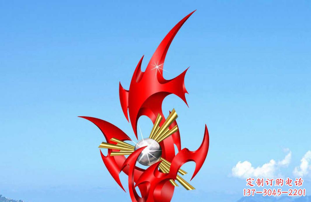 保定不锈钢火苗抽象景观雕塑给城市添彩