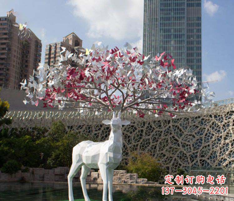 保定不锈钢梅花鹿雕塑艺术的精美结晶
