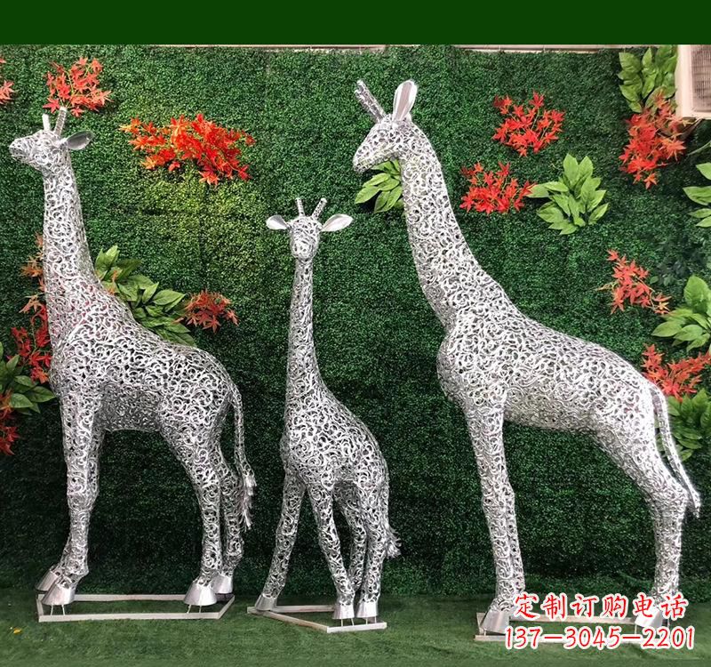 保定不锈钢长颈鹿雕塑艺术与美的完美结合