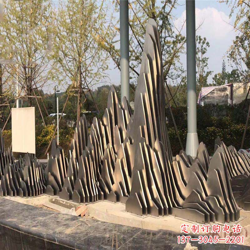 保定不锈钢假山雕塑艺术与环境的完美结合