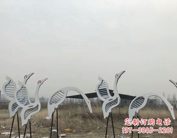 保定精美不锈钢仙鹤雕塑