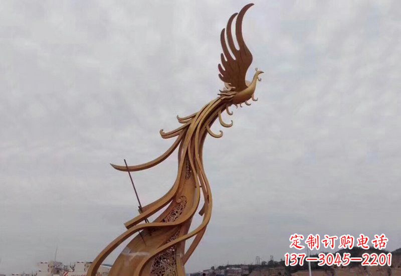保定不锈钢凤凰雕塑精致美观