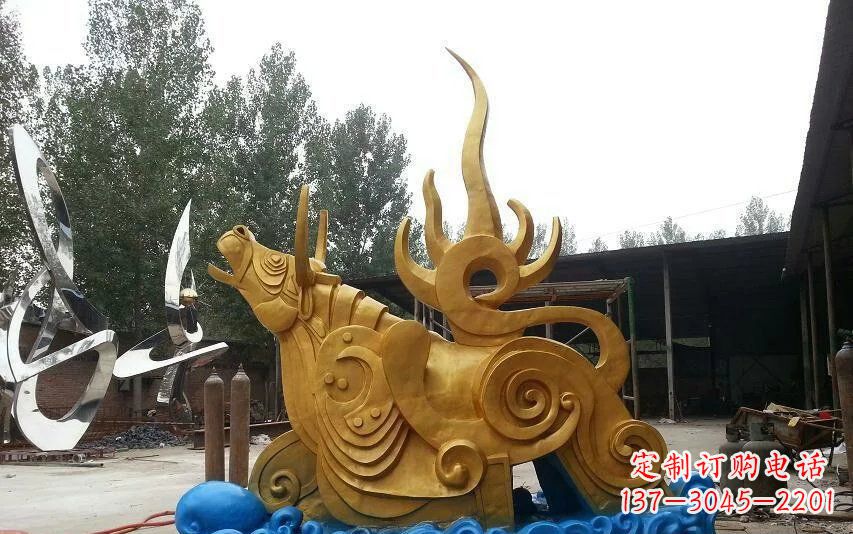 保定不锈钢金牛卧波雕塑——传承文化的艺术瑰宝
