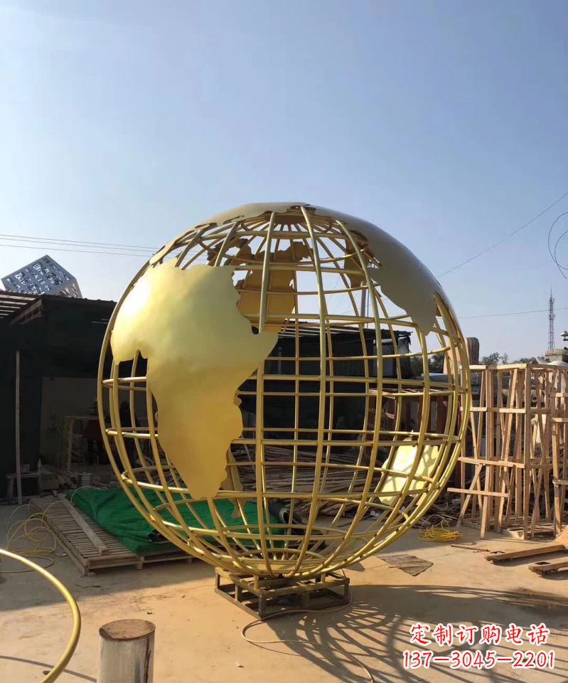 保定不锈钢金属地球仪雕塑