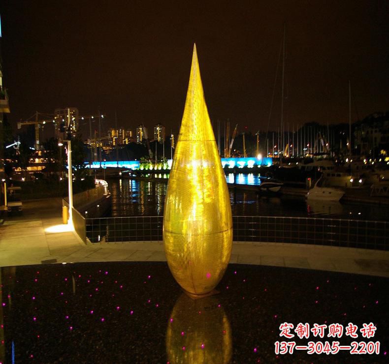 保定不锈钢景观水滴雕塑