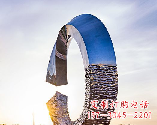 保定不锈钢景观圆环标志雕塑
