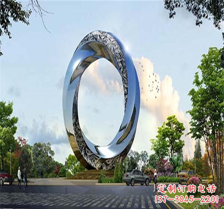 保定不锈钢景观圆环雕塑