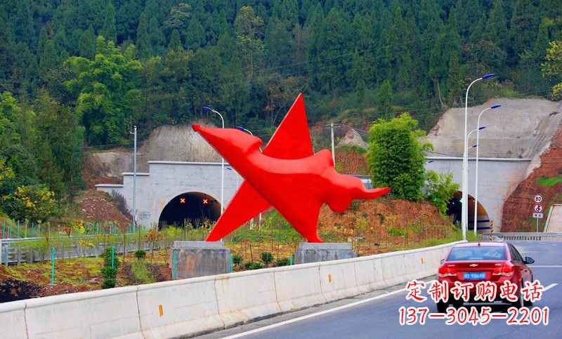 保定不锈钢五角星雕塑标志着和平与希望