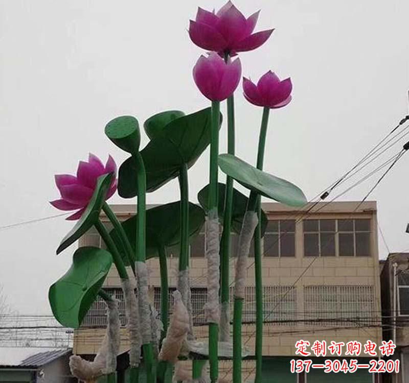 保定不锈钢荷花雕塑——精美绝伦