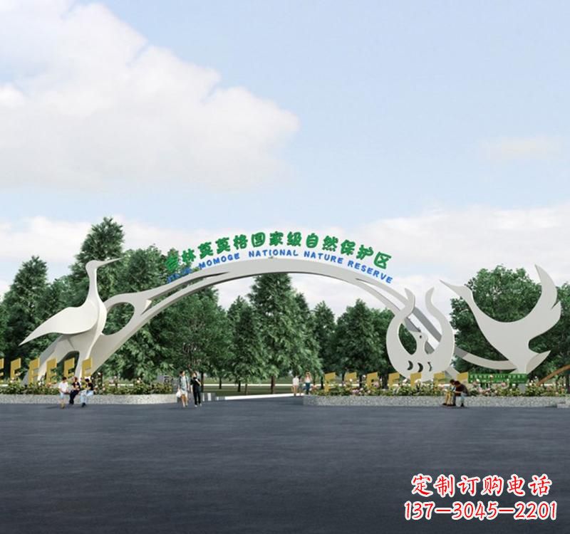 保定不锈钢景区拱门雕塑精美绝伦