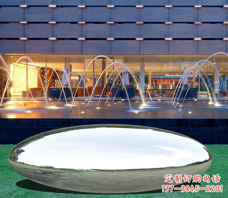 保定不锈钢镜面鹅卵石雕塑