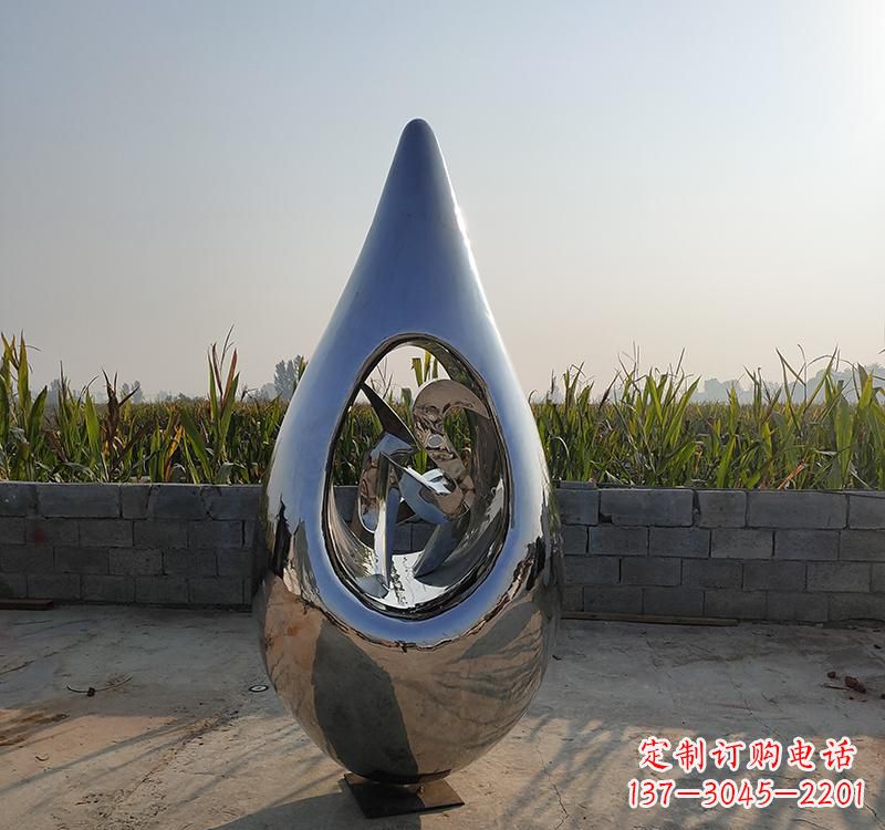 保定不锈钢水滴雕塑展现自然之美