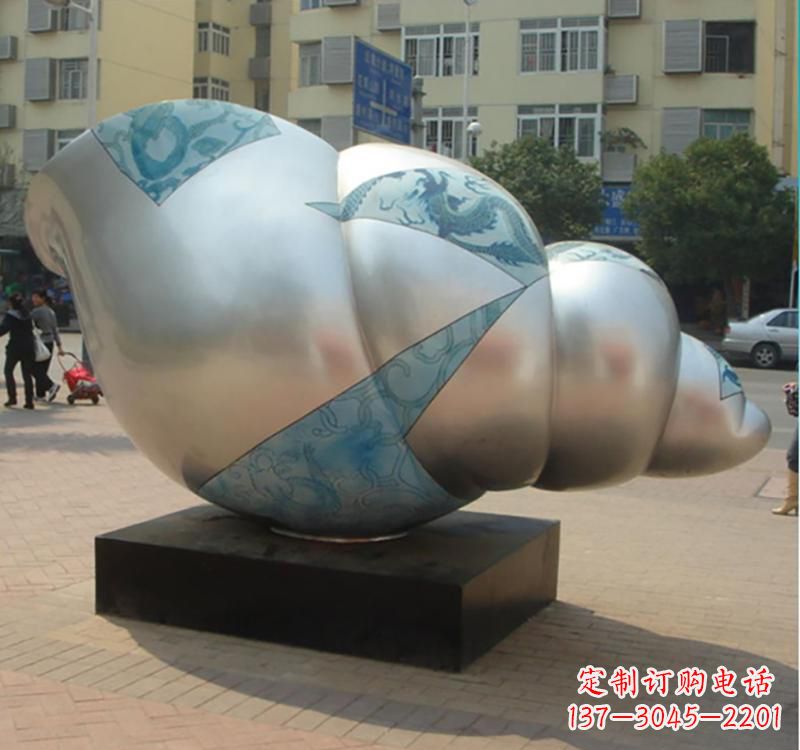 保定不锈钢海螺雕塑艺术的精美融合