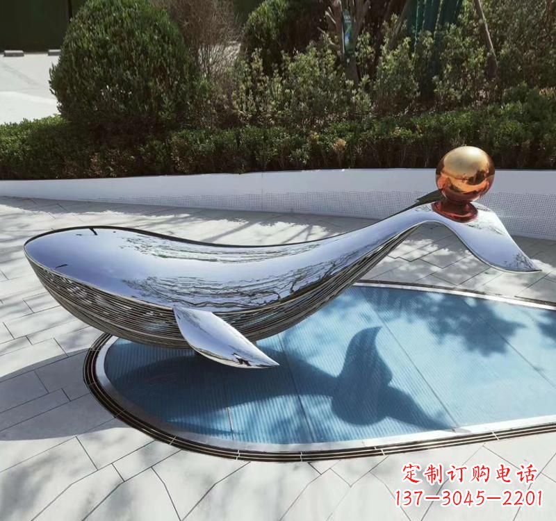 保定不锈钢海豚雕塑精美而优雅