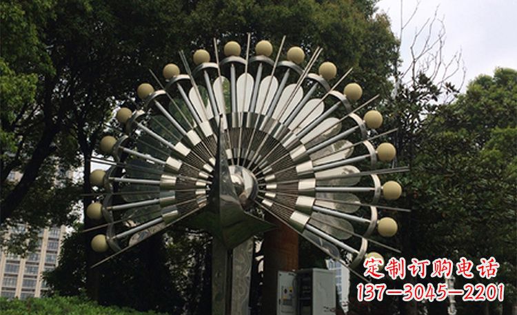 保定美丽的不锈钢孔雀雕塑