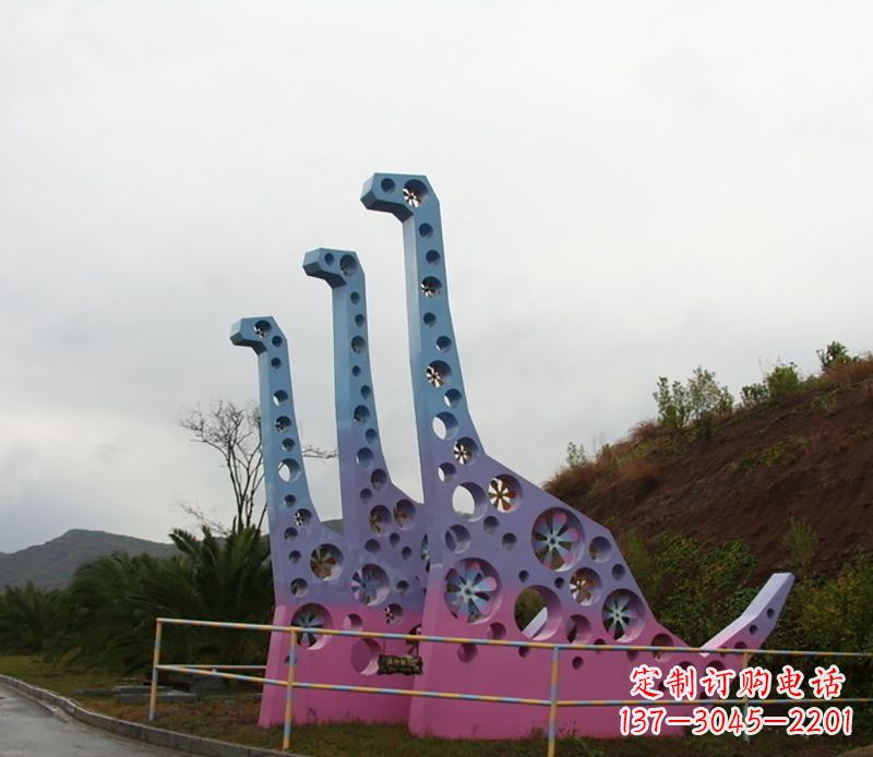 保定不锈钢恐龙雕塑精致的古代艺术