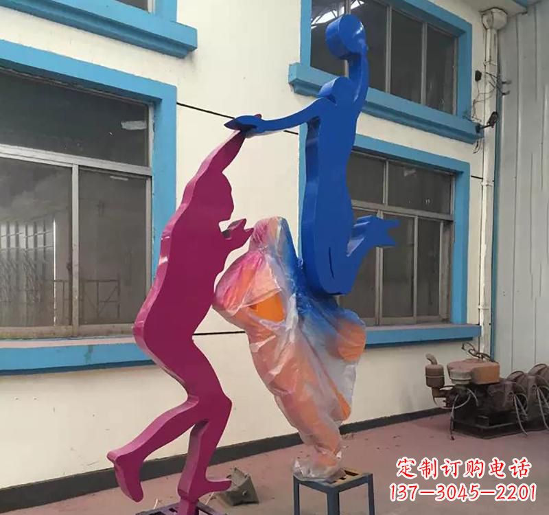保定不锈钢篮球运动员雕塑纪念篮球运动传奇