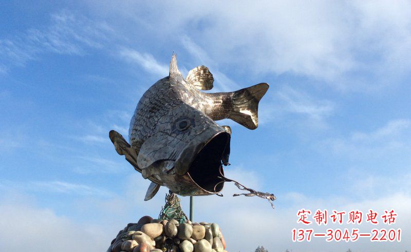 保定不锈钢鲤鱼雕塑传承中国传统文化