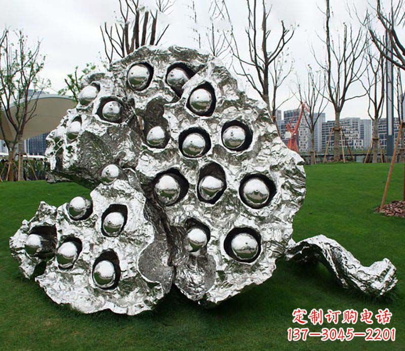 保定不锈钢莲蓬植物雕塑