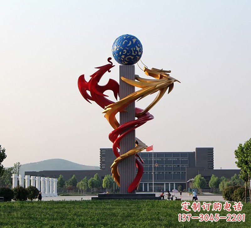 保定不锈钢龙凤雕塑神秘而又神奇