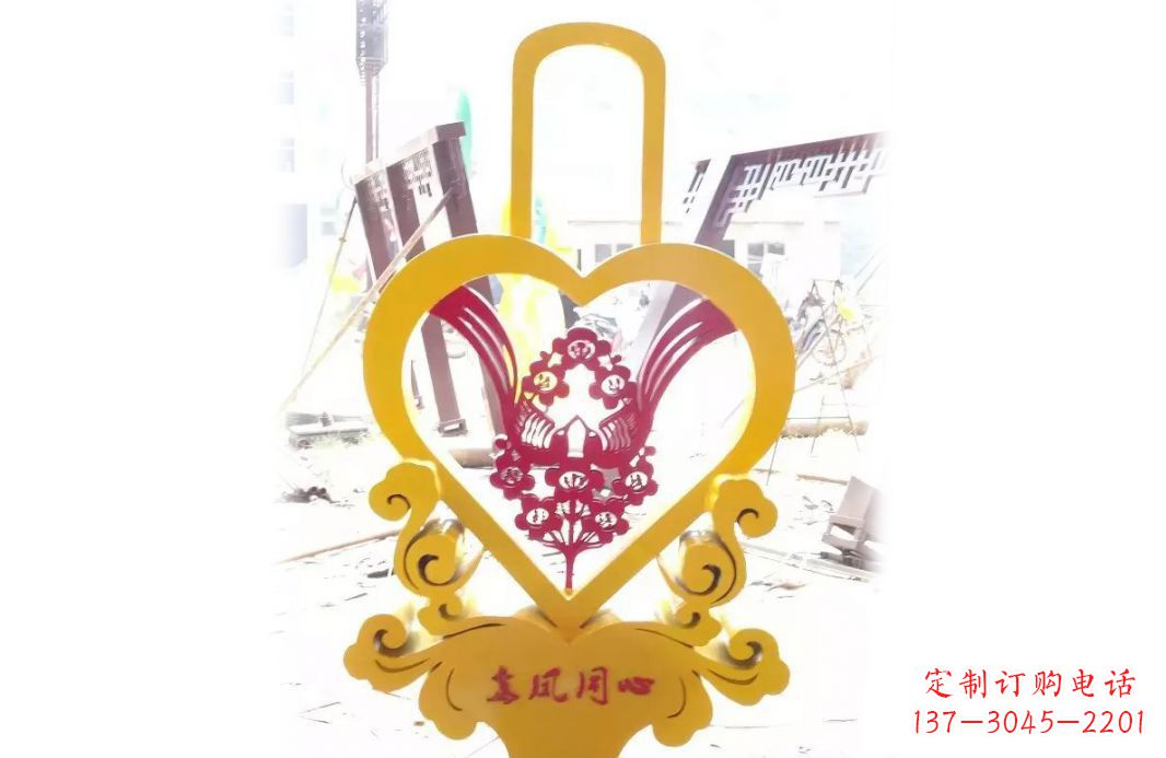 保定不锈钢龙凤同心景观雕塑彰显中国传统文化