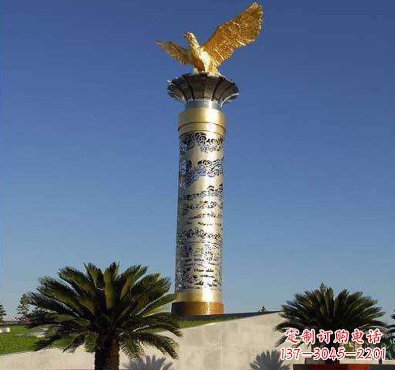 保定不锈钢龙柱雕塑把神秘的传统融入现代