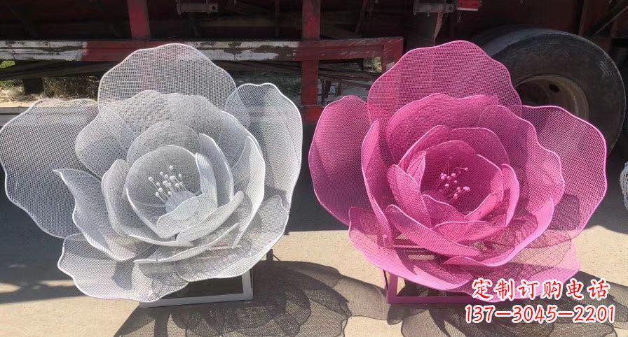 保定不锈钢镂空荷花公园摆件