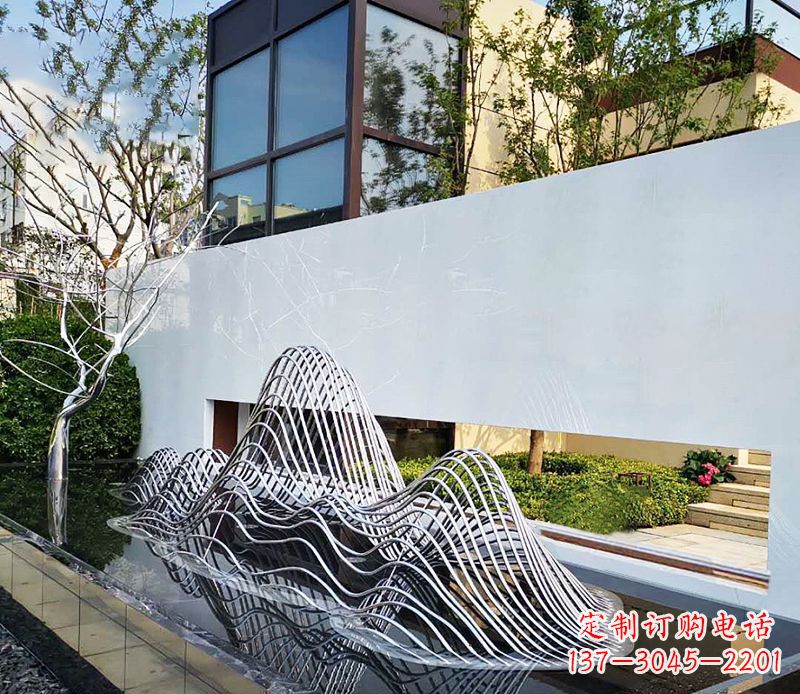 保定不锈钢镂空假山雕塑1