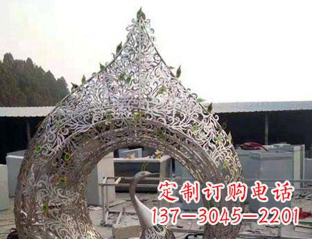 保定不锈钢镂空孔雀雕塑