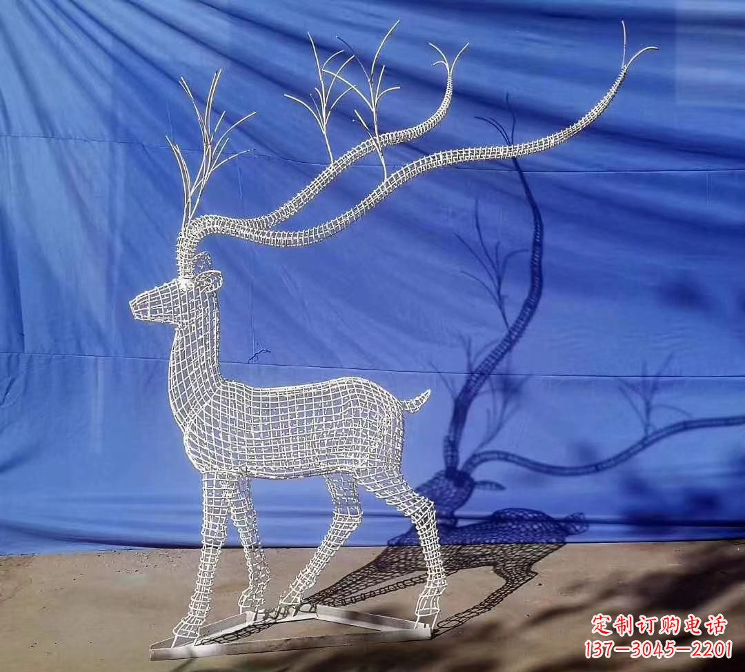 保定不锈钢麋鹿雕塑精美的景观装饰品
